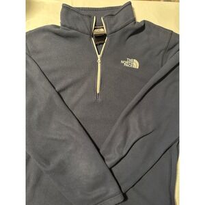 The North Face Mens Fleece Pullover Quarter Zip Blue L/G